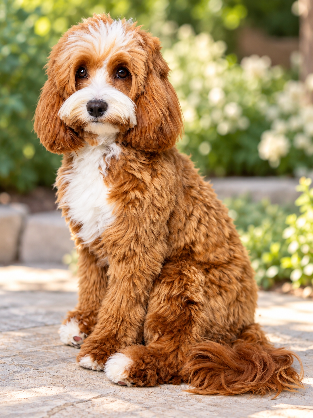 Adorable Labradoodle mother dog Sunny